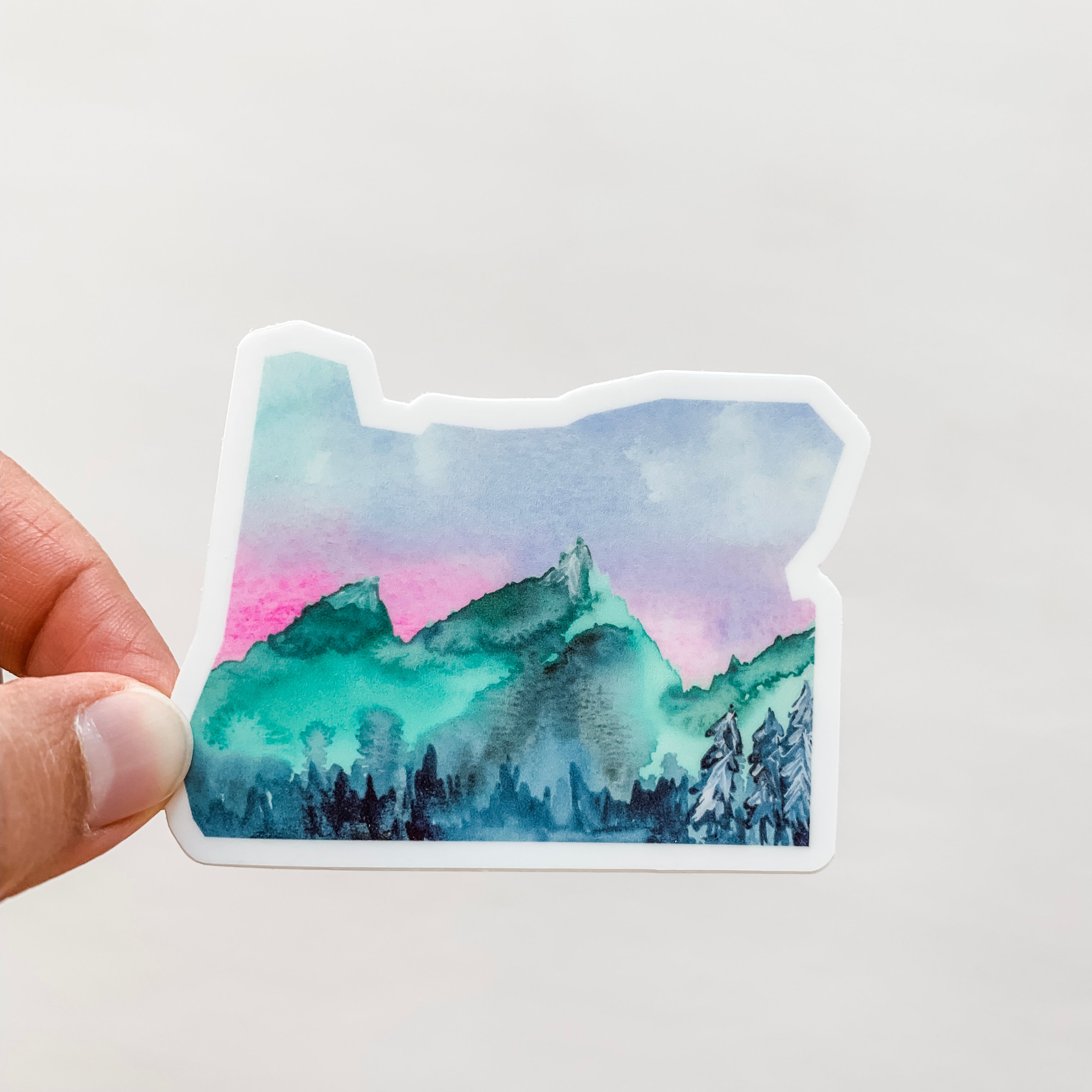 Oregon State Map Sticker Oregon State Mountains Sticker Decal – Wildflower Paper Company