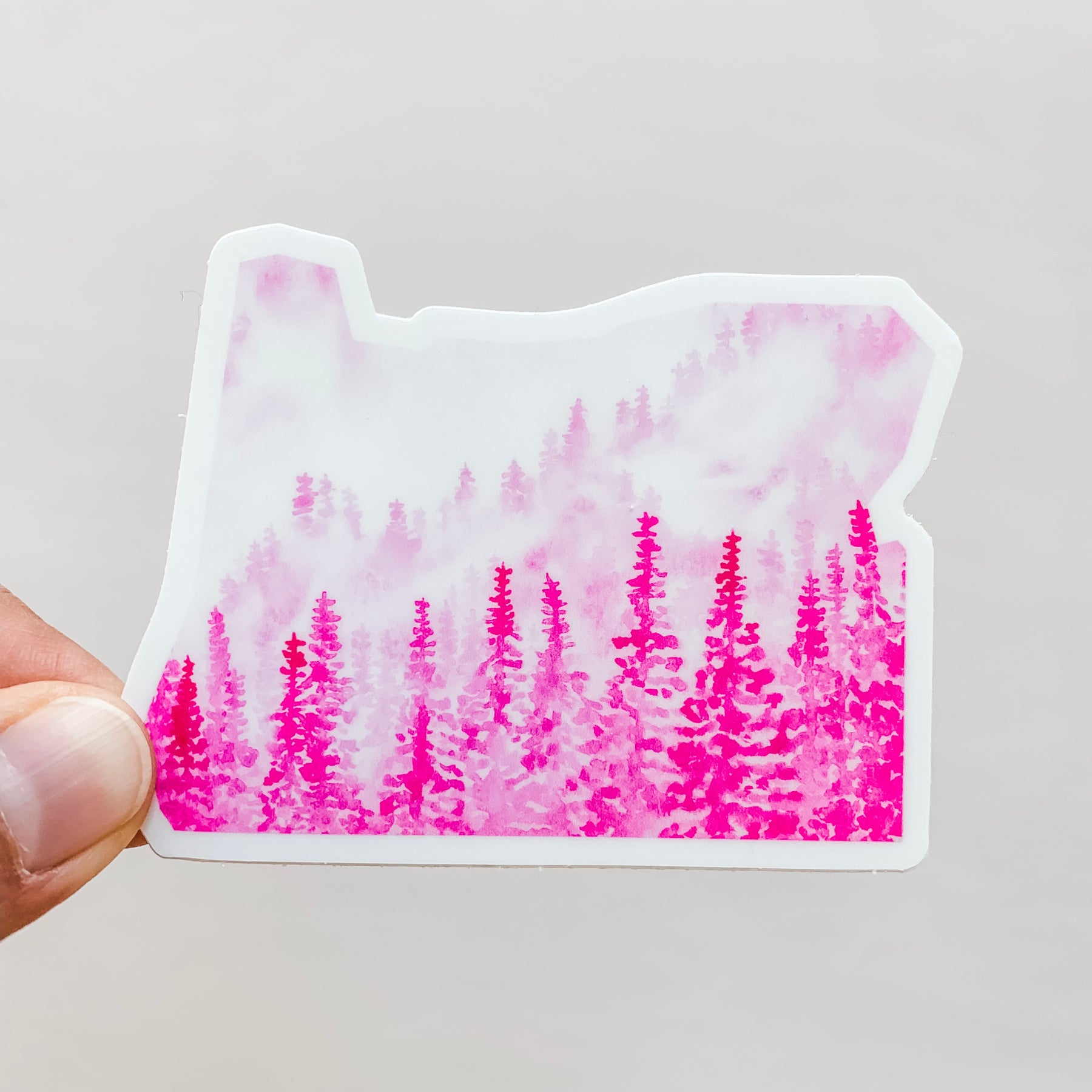 Oregon Stickers Tree Oregon State Forest Pink Sticker Decal – Wildflower Paper Company