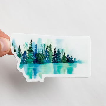 Montana State Lake Reflection Decal Sticker